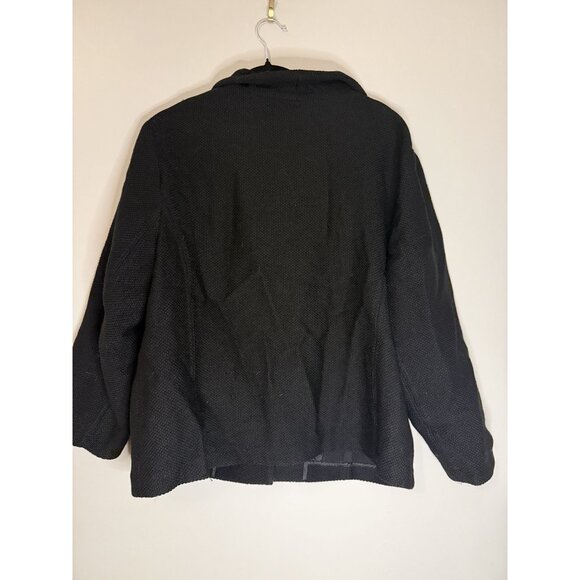 Eileen Fisher Women's Black Wool Blazer Style Waist Jacket Plus Size 1X [jb] - Picture 2 of 6